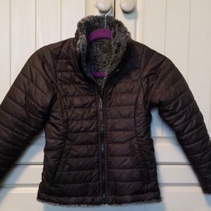 Girl's (sz 7/8) Grey Reversible North Face Jacket